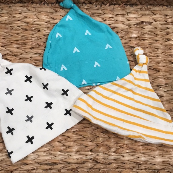 Starting Out Target Baby 0-6M Hat Lot‎ Geometric Stripes Cotton - Picture 1 of 12